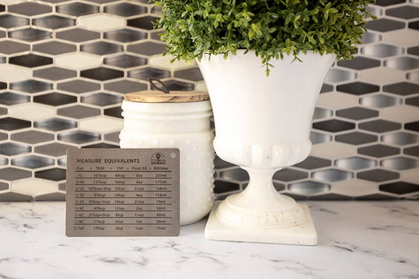 Fox Run Stainless Steel Conversion Chart Magnet, 4.3" x 3.4"