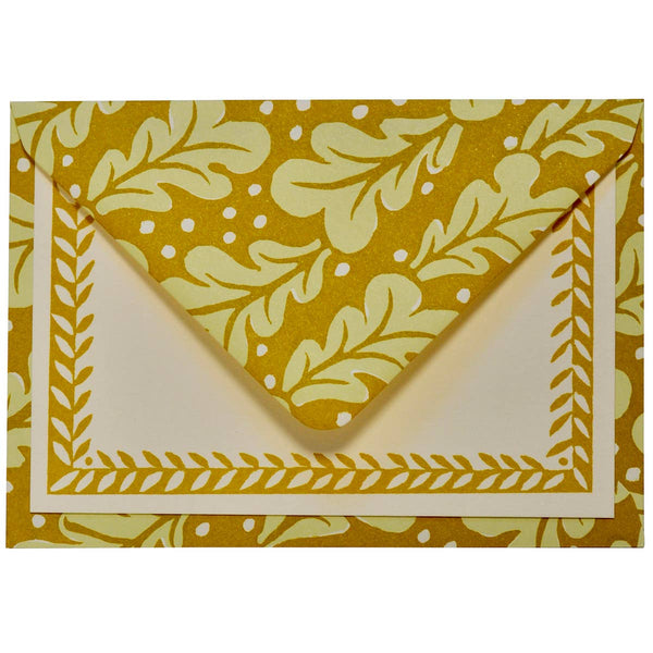 Set of Notecards and Envelopes Quercus Sap Green