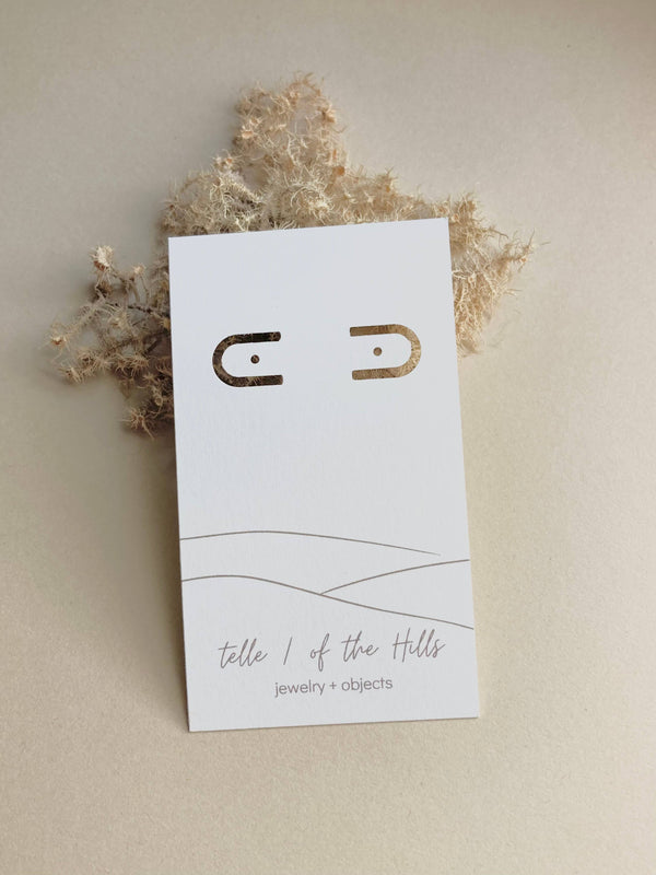 Cove Stud - Minimal Gemstone Arc Frame Stud in Warm Tones: Gold Filled / Amethyst