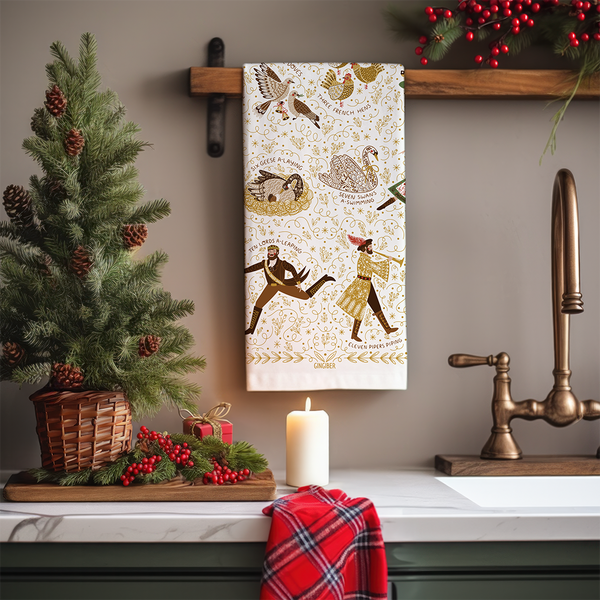 12 Days of Christmas Tea Towel – Classic Holiday Decor