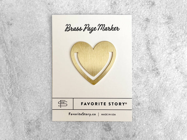 Brass Page Marker | Brass Bookmark, Heart