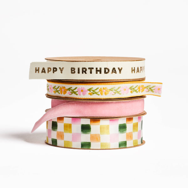 Set of 4 Happy Birthday and Celebration Ribbons