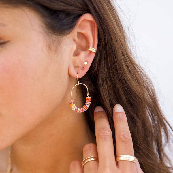 Ibiza Earrings | Spiny Oyster Gemstones