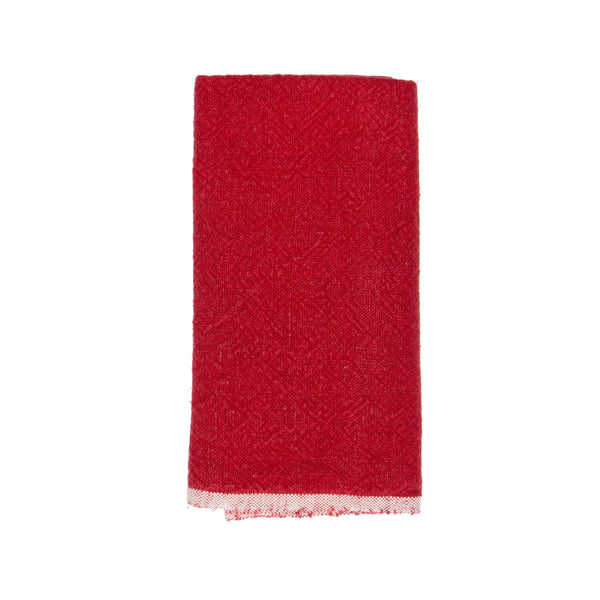 Chunky Linen Red Towels 20x30 - Set of 2