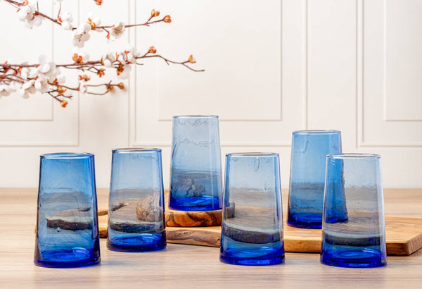 Moroccan Cone Glassware Large - Blue