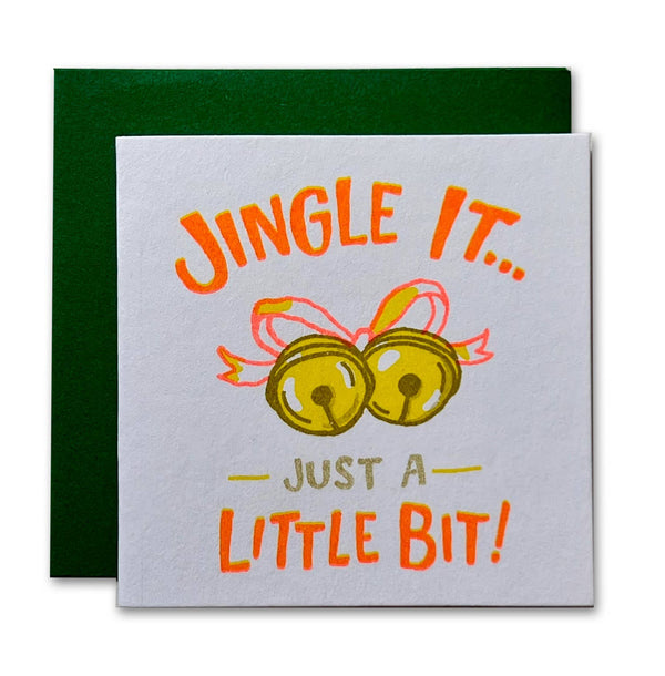 Jingle Bells Risograph Tiny Card