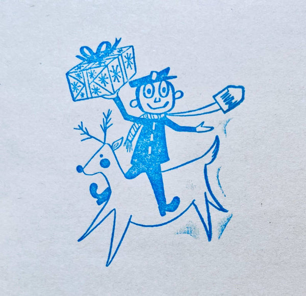 Mr. Zip Christmas Rubber Stamp for Holiday Mail & Crafts