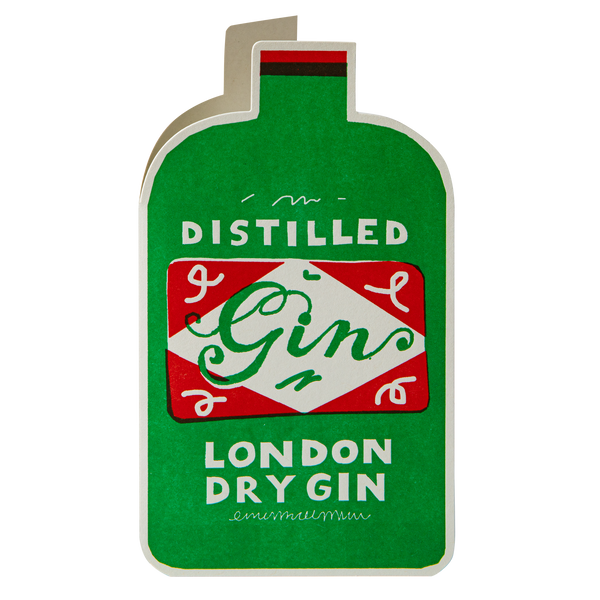 Gin Bottle  | Cut-Out - Greeting Card