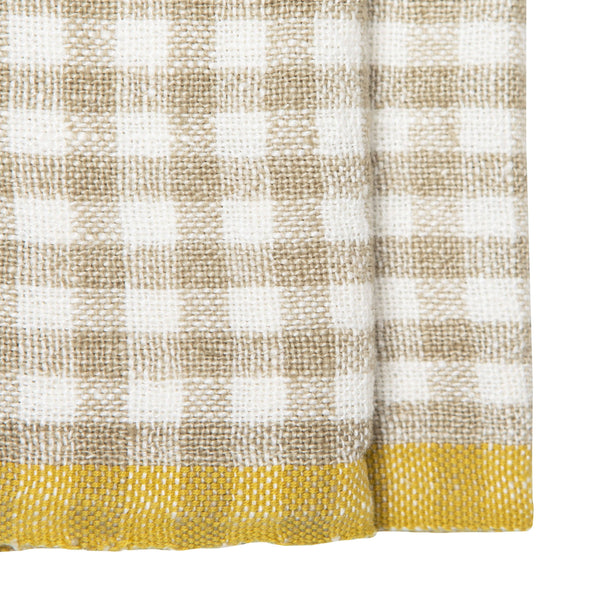 Two-Tone Gingham Napkins Natural & Dijon- set of 2
