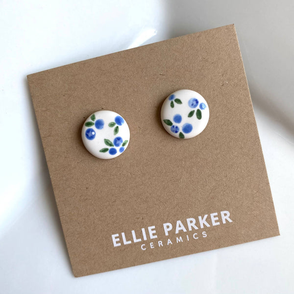 *New* Summer Gardener | Blueberry Ceramic Clay Stud Earrings