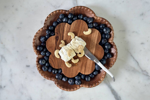 Vintage English Bread Board, Small Scalloped