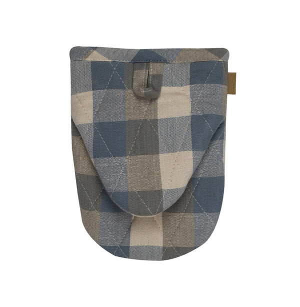 Oven Glove Short- Double Check - Blue Haze