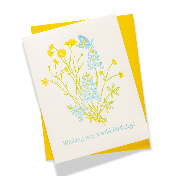 Wild Flower Birthday | Letterpress Greeting Card | Birthday