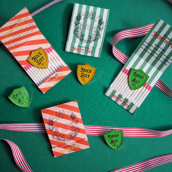 Christmas enamel badges  Chief elf