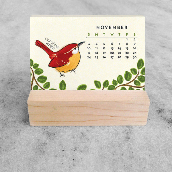 2026 Mini Desk Calendar, Birds