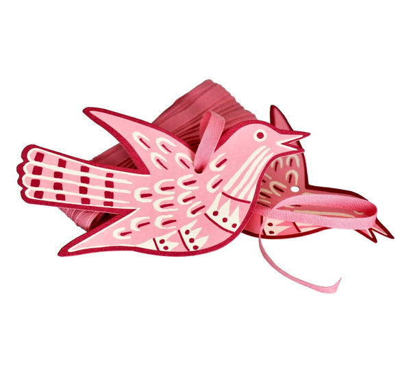 5 Fancy Songbird Gift Tags in Bramble