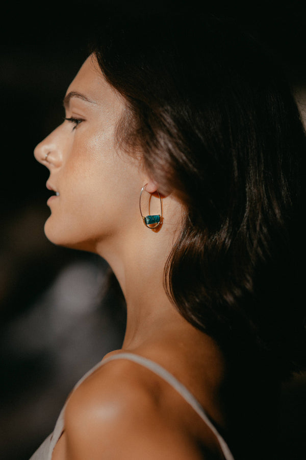 Belen Minimalist Gemstone Earring - Citrine