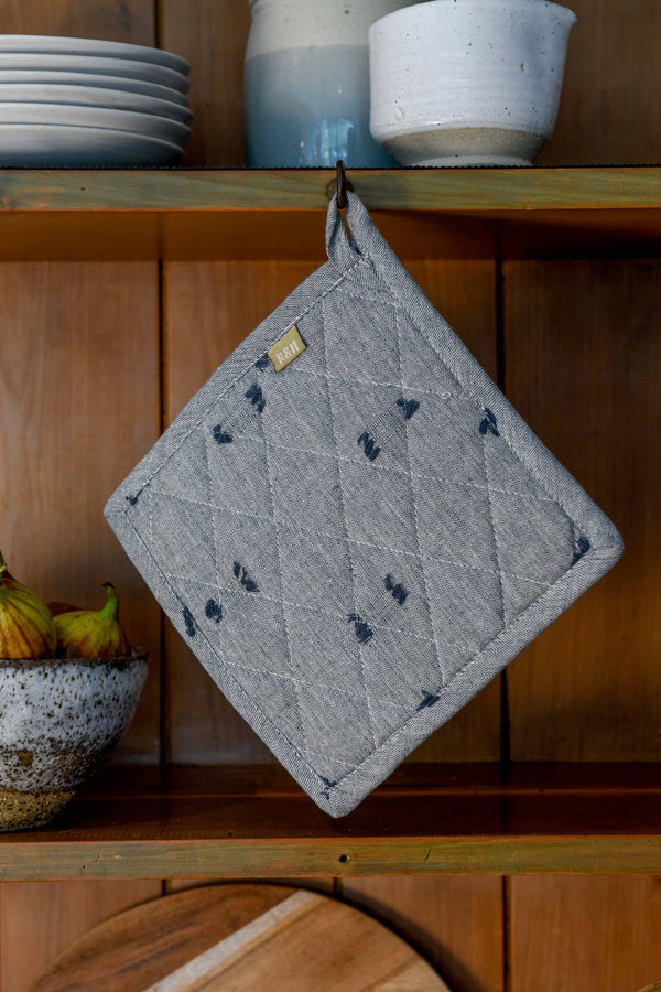 Tuft Pot Holder - Dark Slate Blue