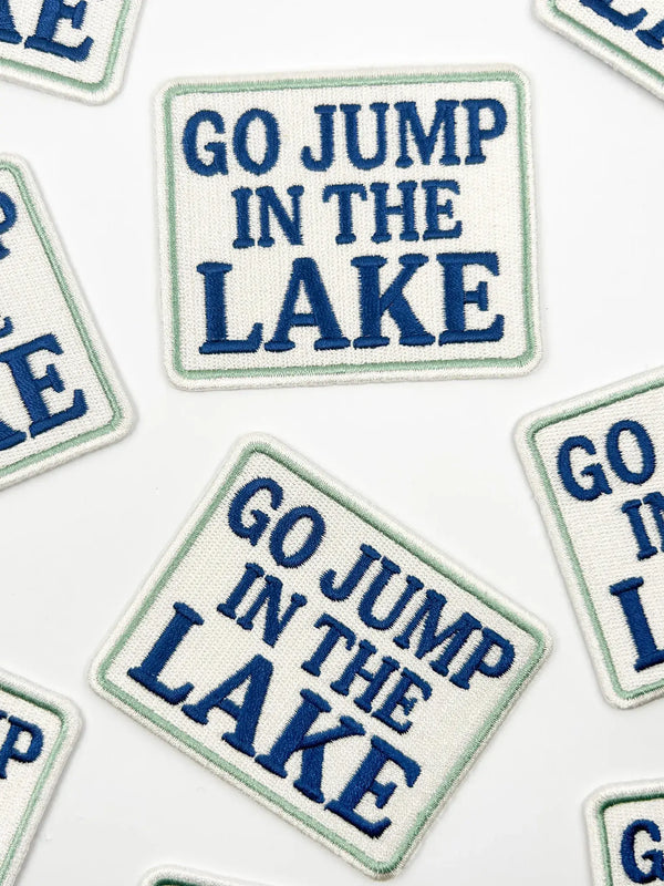 Go Jump in the Lake Patch – Embroidered Iron On Cabin Boat