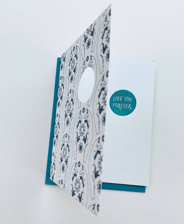 Love you forever fox pattern card