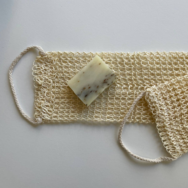 Natural eco sisal exfoliating shower back scrubber strap