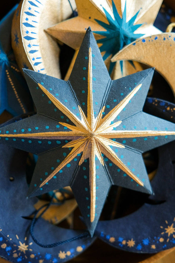 Midnight Star Screen-Printed Board Golden Star Screen-Printed Board Decoration