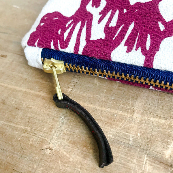 Wine Deep Woods Pencil Zipper Bag