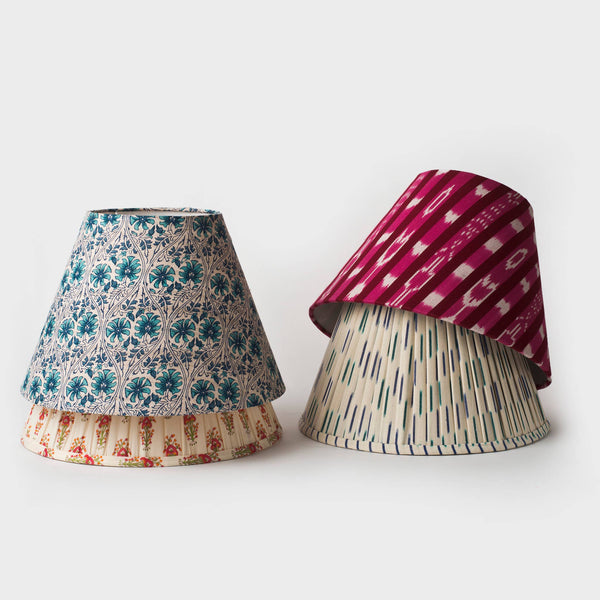 Blue Ikat Pleated Lampshade