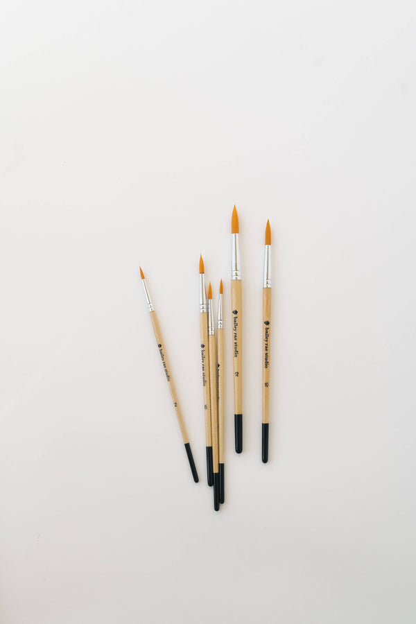 Round Tip Watercolor Brush Set -- 6 piece