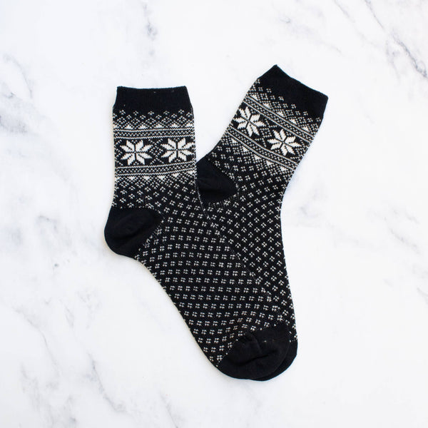 Women's Snowflake-Motif Comfort Socks
