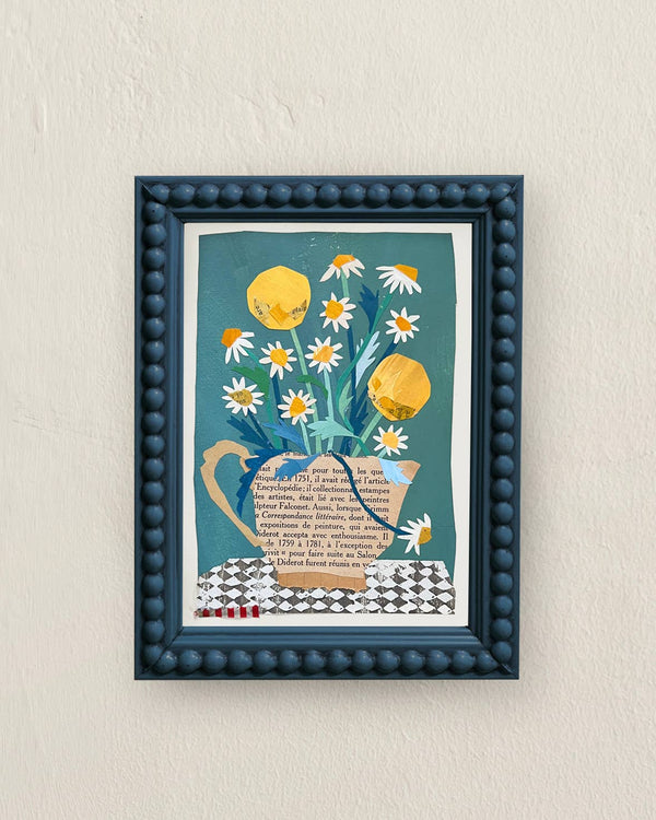 Chamomile & Craspedia framed art print