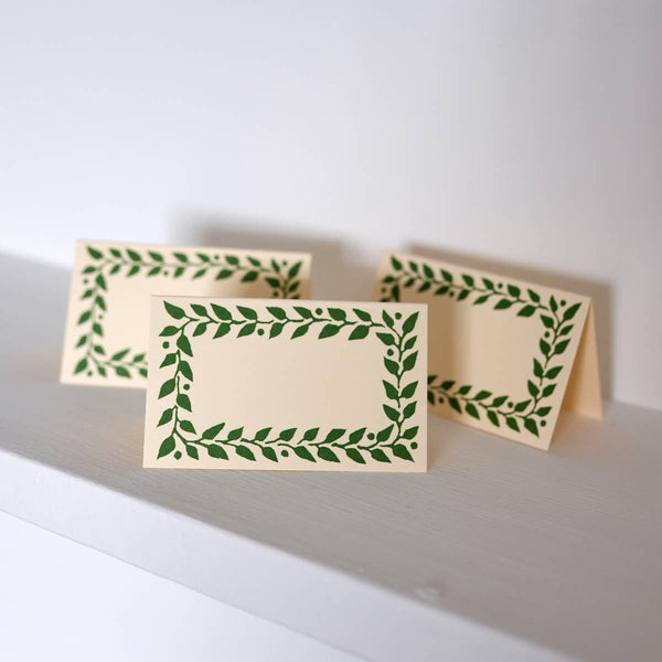 Pack of Twelve Pea Green Place Cards