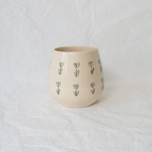 Line Drawn Tulips Wine Cup