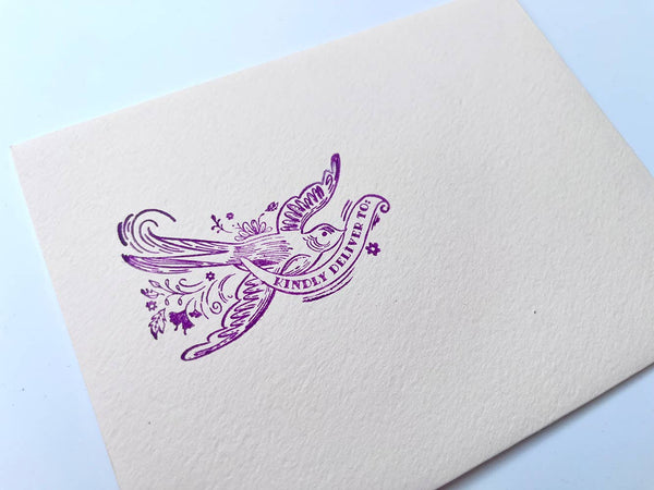 Kindly deliver dove rubber stamp snail mail lover pen pal