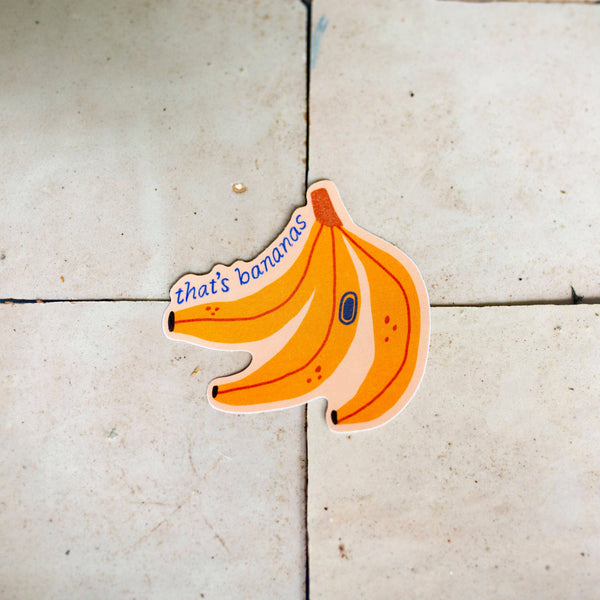 Banana Sticker Vinyl Sticker 3" | Funny Sticker That's Bananas