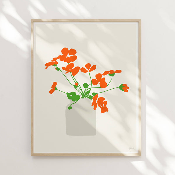 Nasturtiums Art Print. Signed. Unframed. 120926