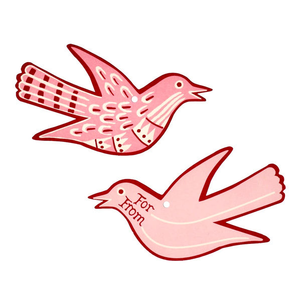 5 Fancy Songbird Gift Tags in Bramble