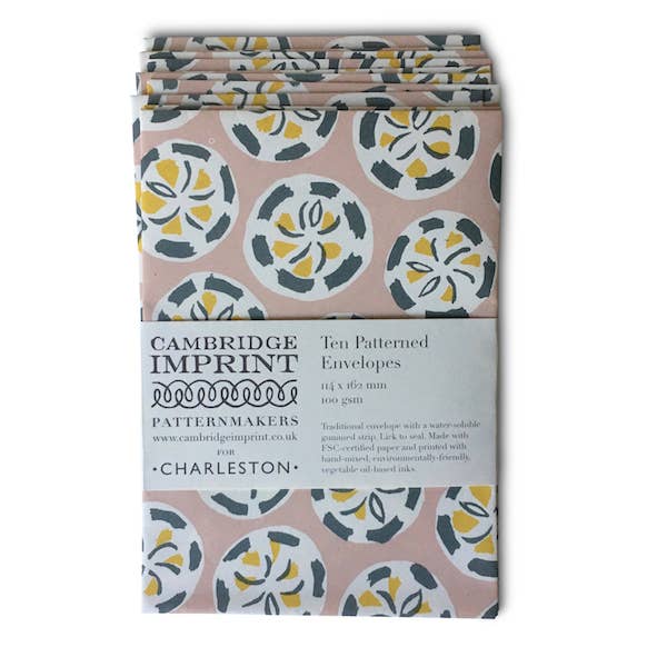 Packet of Ten Patterned Envelopes Charleston Roundel