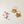 Gold Filled Hoop Hammered Brass Flower Earrings - Pink