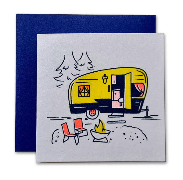 Vintage Camping Risograph Tiny Card