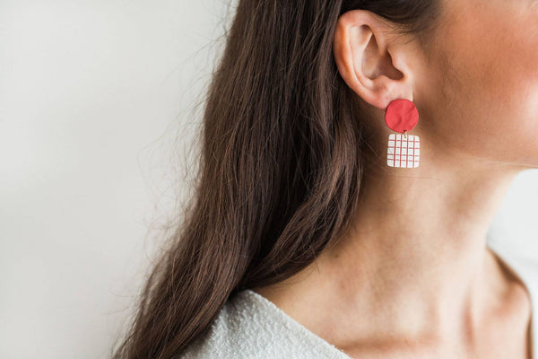 Lattice Earrings - In Poppy