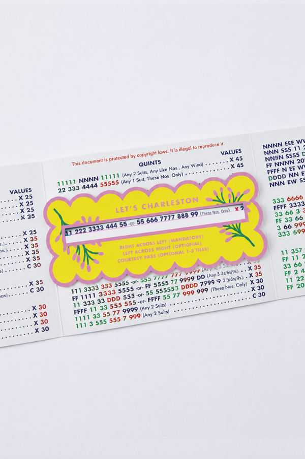 Mahjong Line Finder Tool for Standard and Large Size NMJL Cards - Yellow