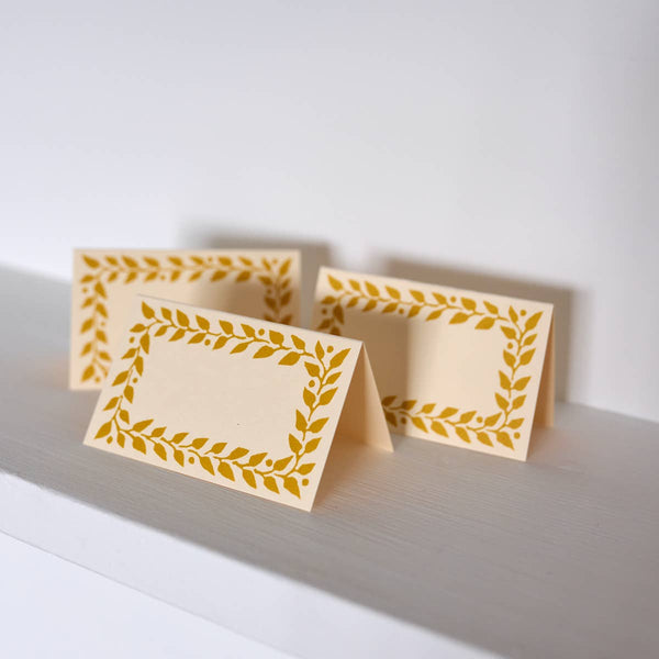 Pack of Twelve Mustard Place Cards