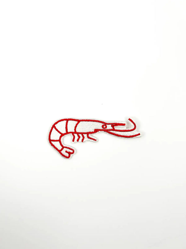 Shrimp Embroidered Iron-On Patch Seafood Lover, Ocean, Beach