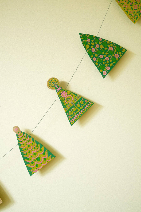 Midcentury Trees Sewn Garland