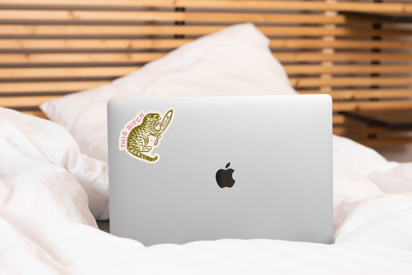 This Bitch Sticker - cat, kitten, funny, pink, pet store