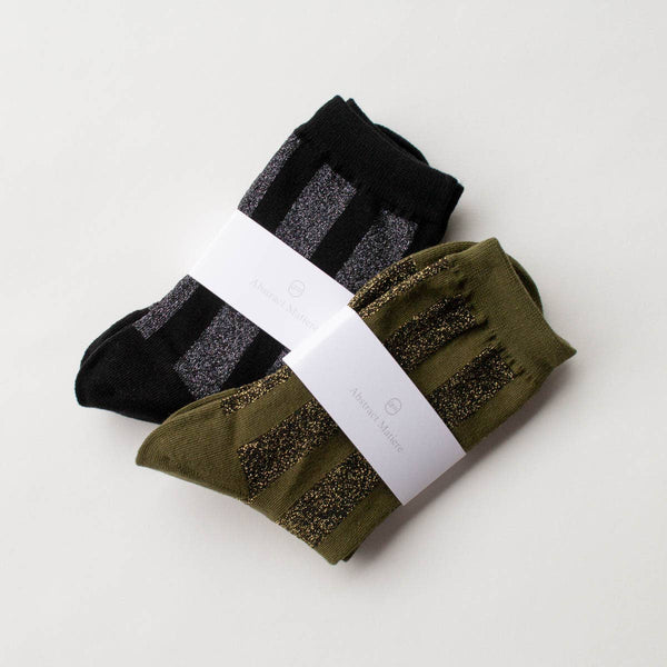 Glitter Vertical Striped Crew Socks