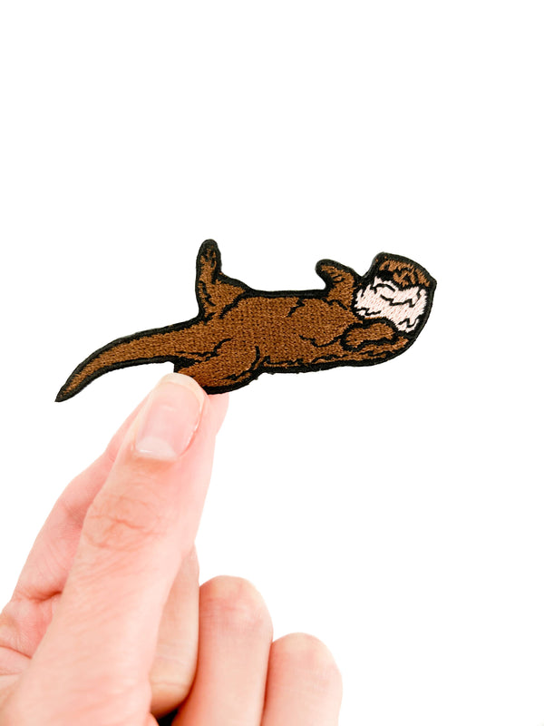 Otter Patch | Animal Embroidered Iron On Patch | River Otter