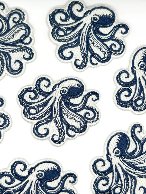 Octopus Embroidered Patch Nautical Sea Life Patch Coastal