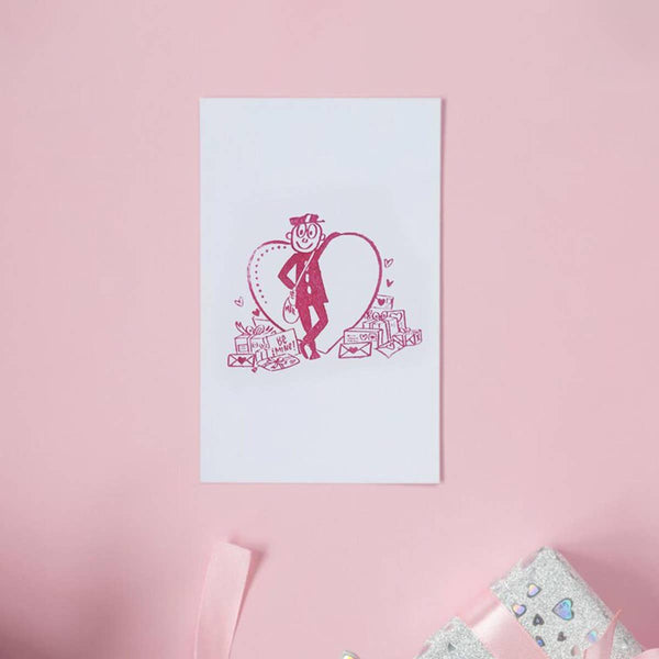 Mr Zip Heart Rubber Stamp for Snail Mail & Crafts